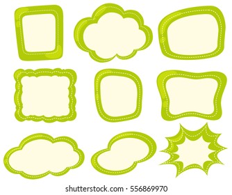 Frame template in green color illustration
