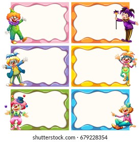 Frame template with jesters illustration