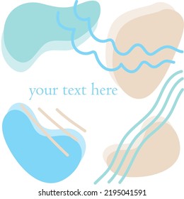 Plantilla de marco con lugar para texto en un estilo abstracto sencillo y moderno. Olas de mar abstractas. Invitaciones de boda o tarjetas de felicitación de línea trazada a mano, fondo de pantalla de medios sociales.