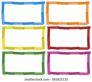Frame template in six colors illustration