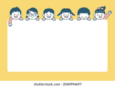 Frame template with smiling kids