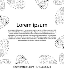 Frame template with space for text. Vector hand drawn illustration with curry puff. Banners, Posters, Logotypes, Web, Menu, Card. EPS10