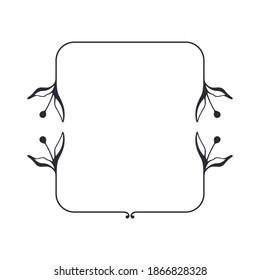Frame template. Wreath. Hand drawn floral wreaths. Vector hand drawn design element. Border with space for text. Leaf wreath. Logo template. Plant frame. Flowers frame. Beauty room. Floral element.