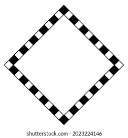 Frame templates for photos or designs with rhombus flat shape. Vintage, retro, elder theme.