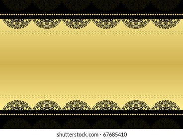 frame for text. Black and gold. Vector background
