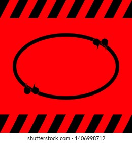 Frame for text black on a red background, vector illustration for design.