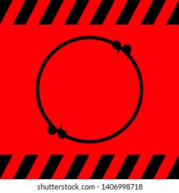Frame for text black on a red background, vector illustration for design.