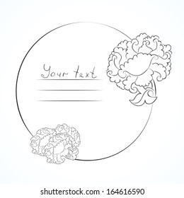 frame for text black and white chrysanthemum flower