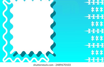 Forma geométrica de cuadro de texto de marco. Vector en blanco hoja de papel. hoja de papel Plantilla de Anuncio. Anuncio Horizontal azul celeste. Diseño de diseño de Vector para presentaciones de negocios. fondo degradado azul
