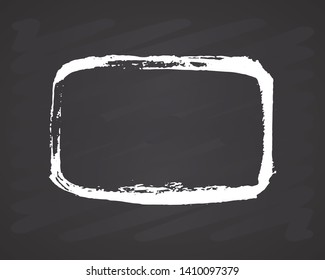 Frame or text box, grunge textured hand drawn elements set, vector illustration on chalkboard background