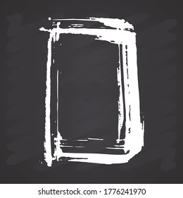 Frame or text box, grunge textured hand drawn elements set, vector illustration on chalkboard background.