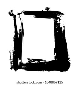 Frame or text box, grunge textured hand drawn elements set, vector illustration isolated on white background.