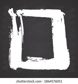 Frame or text box, grunge textured hand drawn elements set, vector illustration on chalkboard background.