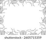 Frame, text box made of Colorado potato beetles. Simple vector illustration made of beetle parts. Background.