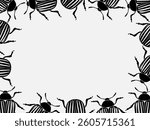 Frame, text box made of Colorado potato beetles. Simple vector illustration made of beetle parts. Background.