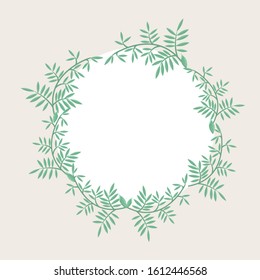 frame for text from branches with  leaves