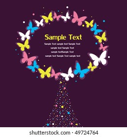 frame for text with butterfly ornament.vector illustration