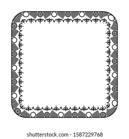 frame for text or calligraphy and banners. black border isolated from a white background.