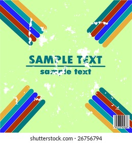 Frame for text. Colorful  vector design of stripes with barcode