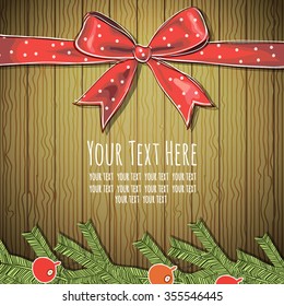 frame for text with decorated fir branches