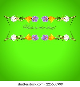 Frame for text decorated with flowers rectangular