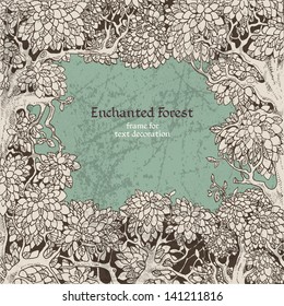 Frame for text decoration dark Enchanted Forest