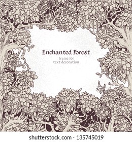 Frame for text decoration Enchanted Forest