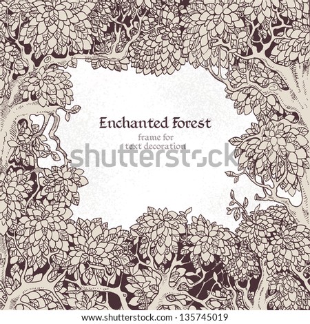 Frame for text decoration Enchanted Forest