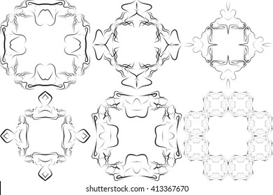 frame for text decoration made in the form of a sketch of girls. Vector illustration. For presentations, graphics, design, wallpaper