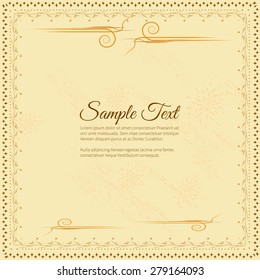Frame for text with elegant abstract floral motif
