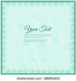 Frame for text with elegant abstract floral motif