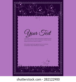 Frame for text with elegant abstract floral motif