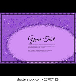 Frame for text with elegant abstract floral motif