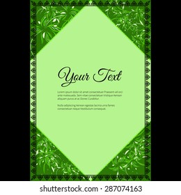 Frame for text with elegant abstract floral motif