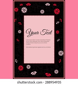 Frame for text with elegant abstract floral motif