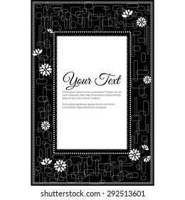 Frame for text with elegant abstract floral motif