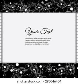 Frame for text with elegant abstract floral motif