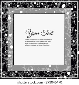 Frame for text with elegant abstract floral motif