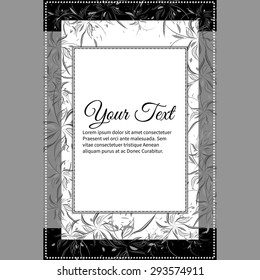 Frame for text with elegant abstract floral motif 