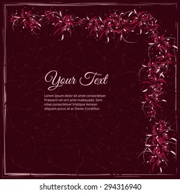 Frame for text with elegant abstract floral motif