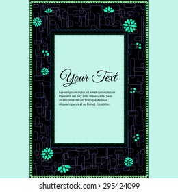 Frame for text with elegant abstract floral motif 
