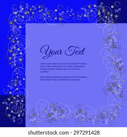 Frame for text with elegant abstract floral motif