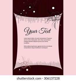 Frame for text with elegant abstract floral motif 