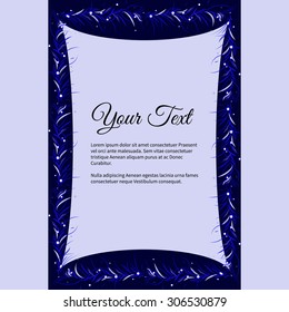 Frame for text with elegant abstract floral motif 