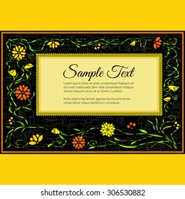Frame for text with elegant abstract floral motif 