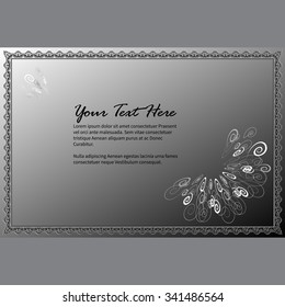 Frame for text with elegant abstract floral motif 