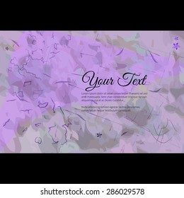 Frame for text with elegant abstract map and floral motif