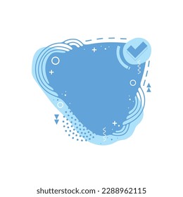 Frame for text. Flat shapes of two colors in memphis style. Space for text.