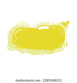 Frame for text. Flat shapes of two colors in memphis style. Space for text.