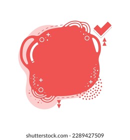 Frame for text. Flat shapes of two colors in memphis style. Space for text.